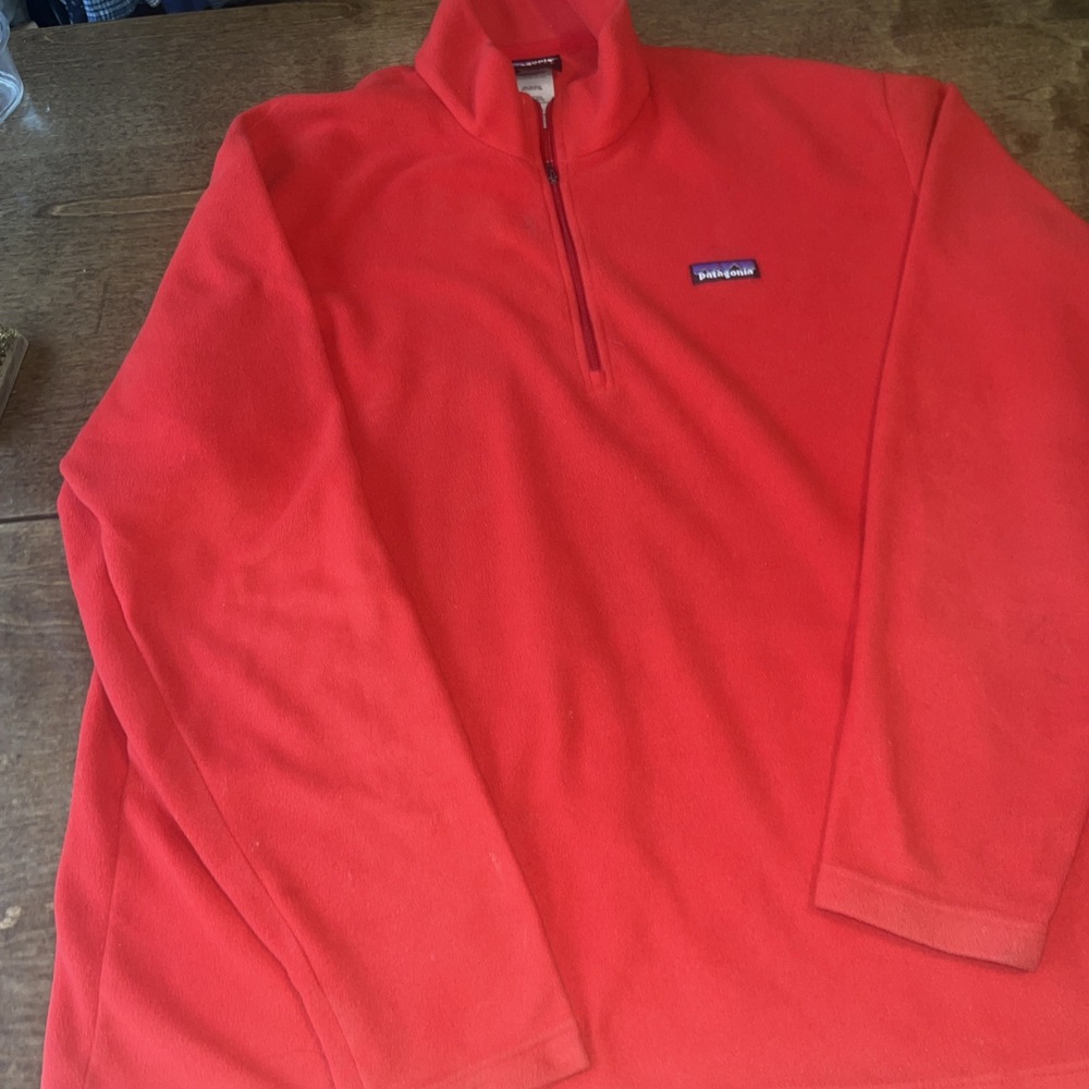 Patagonia Jacket Adult XL‎ Red Micro D Fleece Synchilla Pullover Outdoors Mens